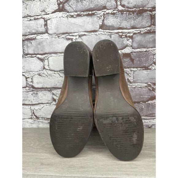 UGG 1098310 BANDARA Brown Leather Block Heel Ankle Booties SAHARA Boots Women 8M - Picture 14 of 16